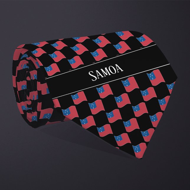 Vågigt Samoa Flagga Mönster Slips (Skapare uppladdad)