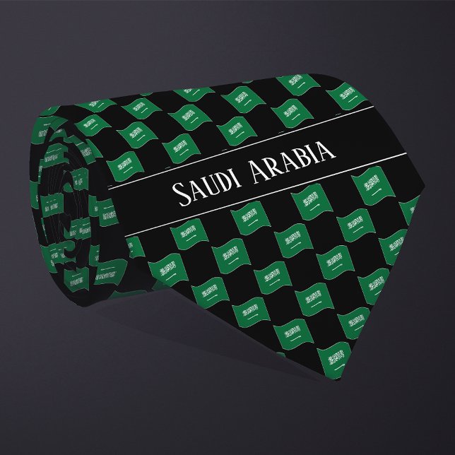 Vågigt saudiskt flaggmönster för Saudiarabien Slips (Skapare uppladdad)