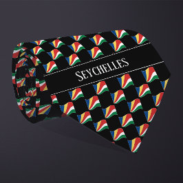 Vågigt Seychellerna Flagga Mönster Slips