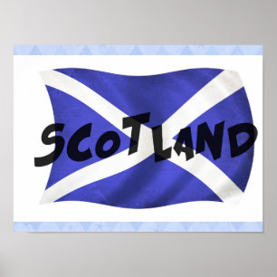 Vågigt Skottlands Flagga Poster