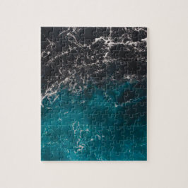 Vågigt skumblå marmelad vatten pussel