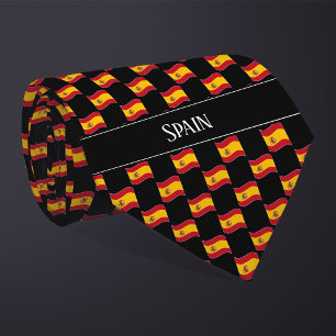 Vågigt Spanien Flagga Mönster Slips