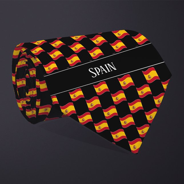 Vågigt Spanien Flagga Mönster  Slips (Skapare uppladdad)