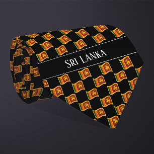Vågigt Sri Lanka Flagga Mönster Slips