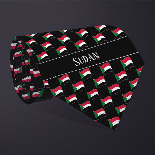 Vågigt Sudan Flagga Mönster Slips