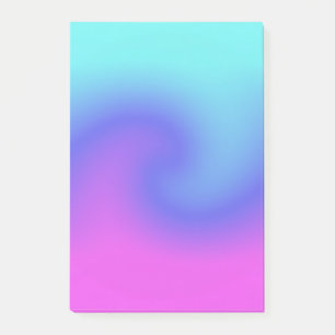 Vågigt Swirl Rosa Lila Blue Aqua Färg Flow Post-it Block