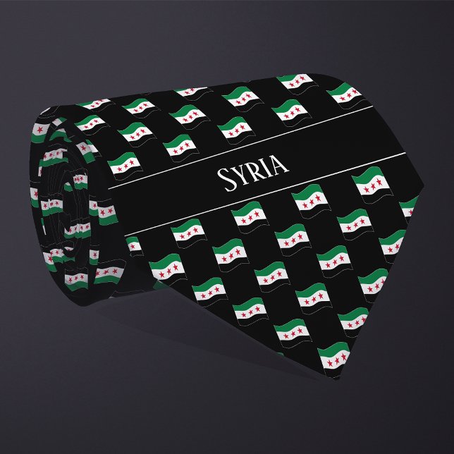 Vågigt Syrien Flagga Mönster  Slips (Skapare uppladdad)