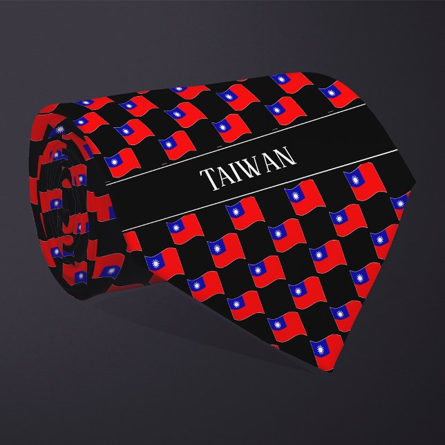 Vågigt taiwanesiskt flaggmönster  slips (Skapare uppladdad)