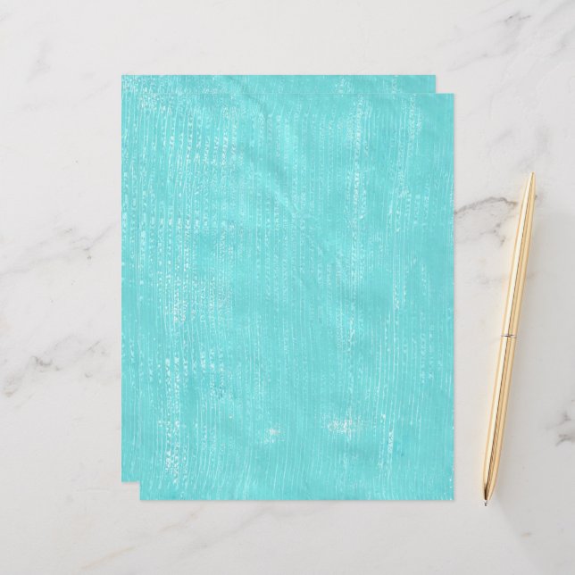 Vågigt texturerad linjer-turkos-scrapbooking journ (Fram/Back In Situ)