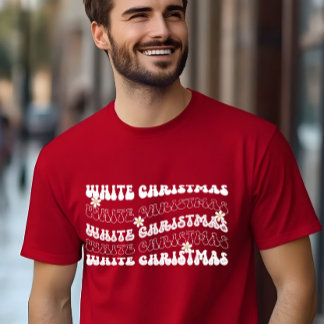 Vågigt Textvit jul T Shirt