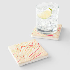 Vågigt trasa med ljusbeige toner, röd rosa stenunderlägg