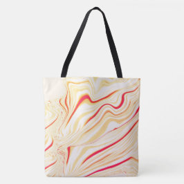 Vågigt trasa med ljusbeige toner, röd rosa tygkasse