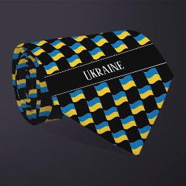 Vågigt Ukraina Flagga Mönster Slips