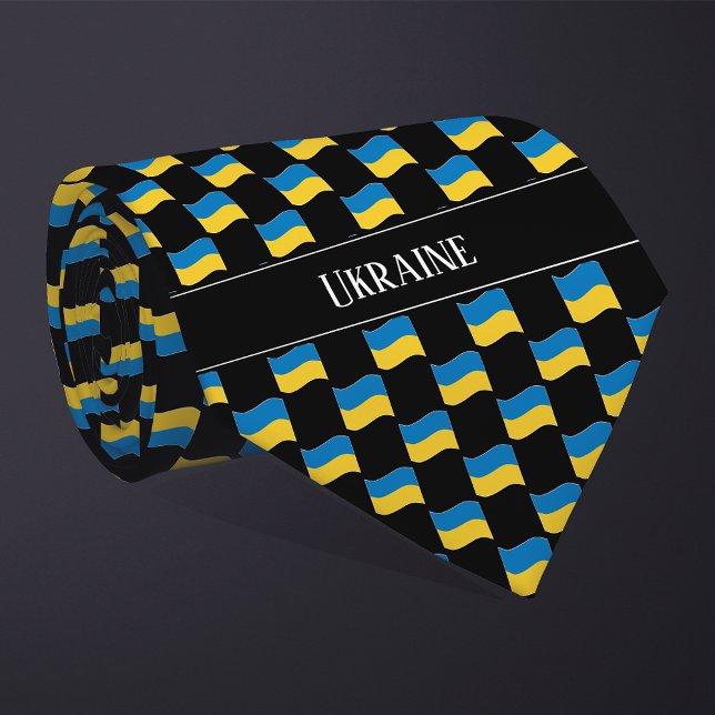 Vågigt Ukraina Flagga Mönster  Slips (Skapare uppladdad)