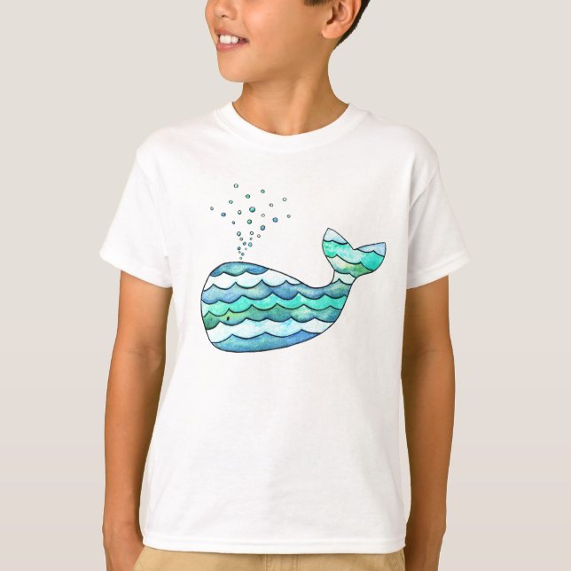 Vågigt val tee shirt (Framsida)