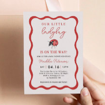 Vågigt vår lilla lilla flicka i Ladybug Baby Showe