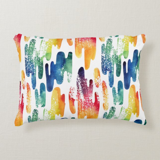 Vågigt Vätska: Modern Abstrakt vattenfärg. Prydnadskudde (Framsidan)