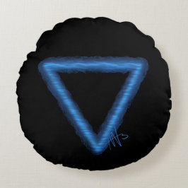 Vågigt Vatten Inslag Alchemy Symbol Rund Kudde