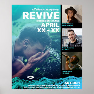 Vågigt Vatten Jesus Fish Poster