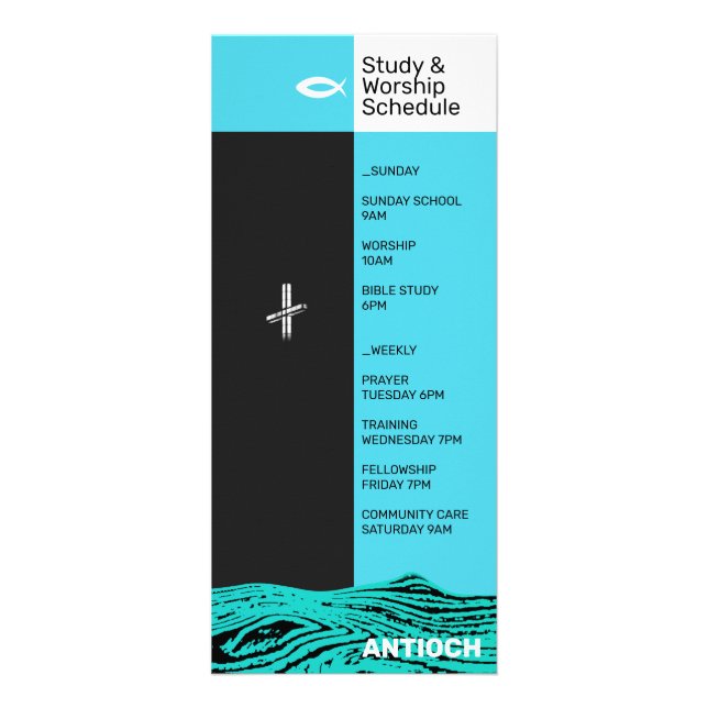 Vågigt Vatten Jesus Fiske Mission Info Reklamkort (Framsidan)