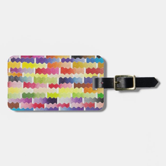 vågigt vattenfärgrutor bagagebricka (Horisontell Framsida)