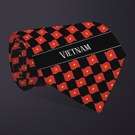 Vågigt Vietnam Flagga Mönster Slips