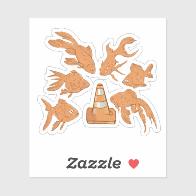 Vägkoner och orange guldfisk klistermärken (Ark)