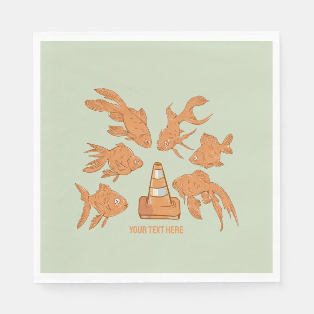 Vägkoner och orange guldfisk pappersservett (Framsidan)