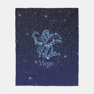 Vågkonstellation och Zodiac undertecknar med Fleecefilt