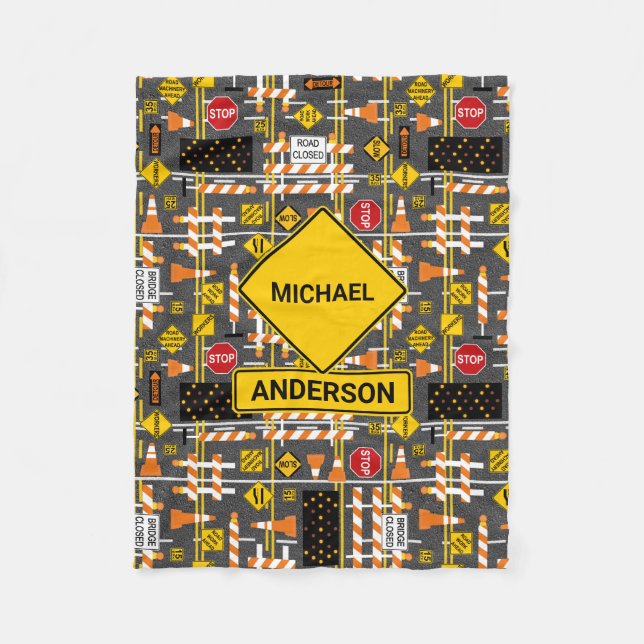 Vägkonstruktionsskyltar Fleecefilt (Framsidan)