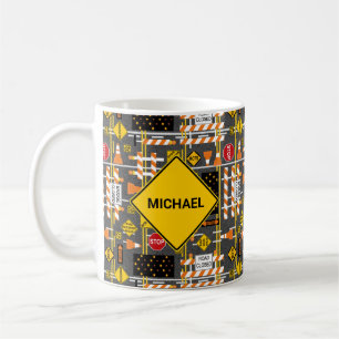 Vägkonstruktionsskyltar Kaffemugg