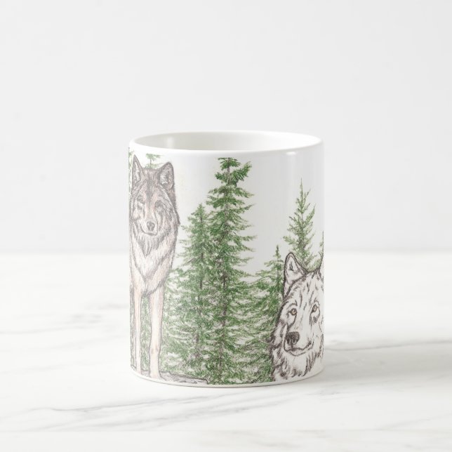 Vägledning för vargkaffemugg kaffemugg (Center)