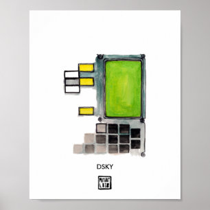 Vägledningsdator för DSKY Apollo Poster