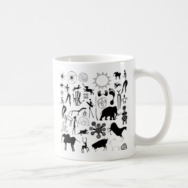 Vågmålning - primeval konst kaffemugg (Höger)