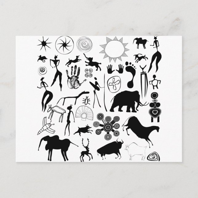 Vågmålning - primeval konst vykort (Framsida)