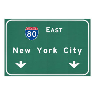Vägmärke för New York City Interstate Fototryck