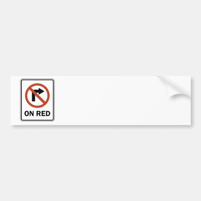 Vägmärke - ingen höger vänder på rött bildekal (Framsidan)