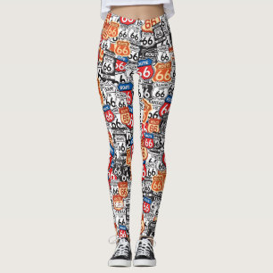 Vägmärken för rutt 66 leggings