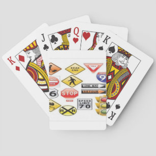 Vägmärken och trafikljusdesign casinokort