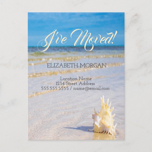 Vågmeddelande som rör sig på stranden  meddelande vykort (Framsida)