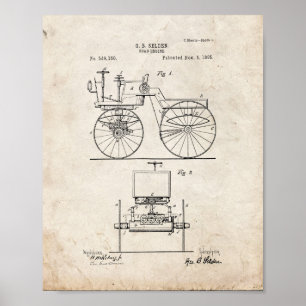 Vägmotorpatent - gammal Look Poster