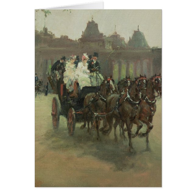 Vagnar på Hyde parken Hälsningskort (Framsidan)