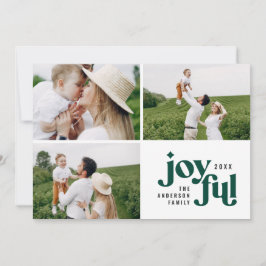 Vagndag - multifoto - modern grönt julkort