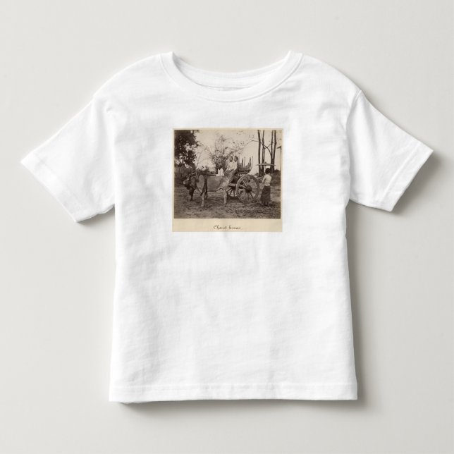 Vagnen drog vid två oxar på Mandalay, Burma T-shirt (Framsida)