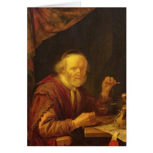 Vägning av guld hälsningskort (Framsidan)