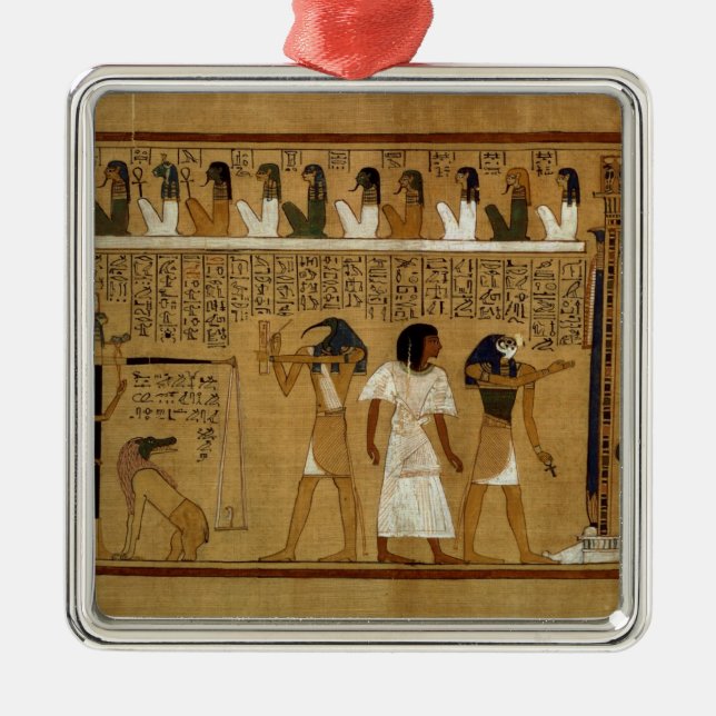 Vägningen av hjärtan mot Maats fjäder Julgransprydnad Metall (Framsidan)