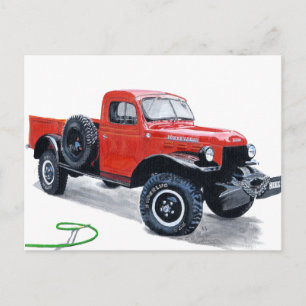 Vagnkort för Antique Power Wagon Lastbil Vykort