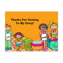 Vagnkort för slumrande Party födelsedag Tack