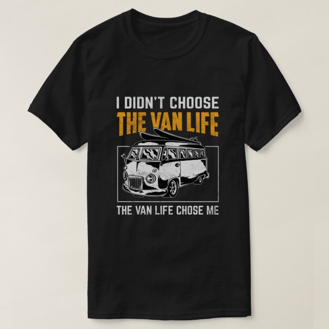 Vagnlivet valde mig retro campervan-resa t shirt (Design framsida)
