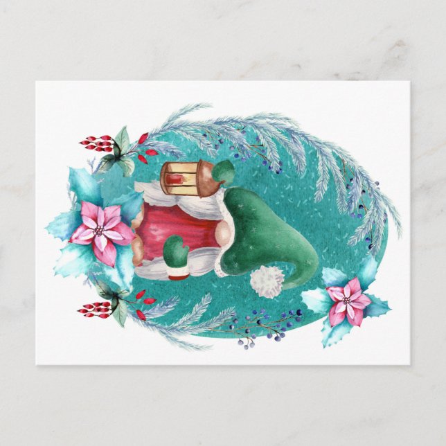 Vagnomvykort för julgranar - Helgdag Vykort (Framsida)